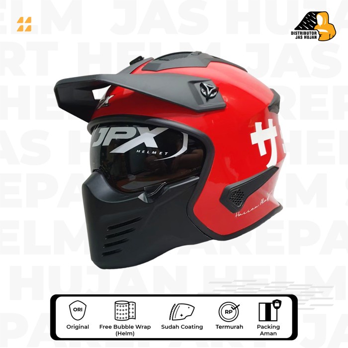 Helm Modular JPX MX 726 Baba Red Japan