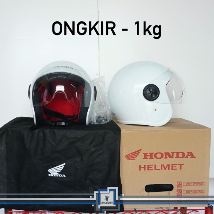Product Laris Helm Honda Scoopy White Trxs Trx S Ori & Sni Half Face Retro - Sale