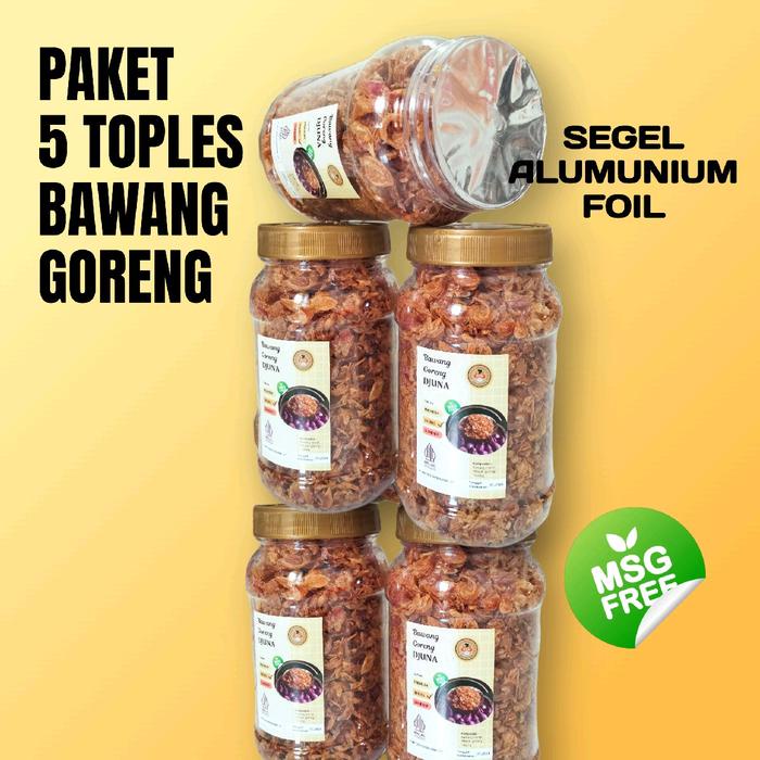 

Bawang Goreng Super ( Paket 5 Toples ) Tanpa Msg Tanpa Campuran Ubi/Ketela Spices Bahan Rempah