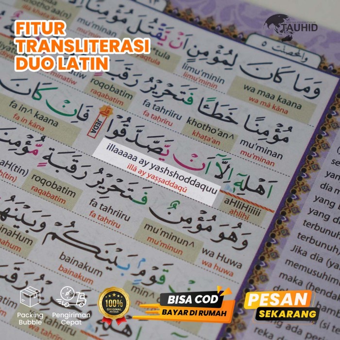 

Ready Mushaf Alquran Almadrasah Duo Latin Per Juz B5 Terjemahan Tajwid Warna
