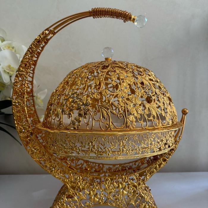 BARANG TERLARIS Tempat Kue Basah /Bosara bugis/tempat kue/tempat buah Kitchenware Kaca Bulat Besi