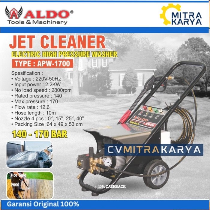 Mesin Cuci Mobil / Jet Cleaner / High Pressure Washer Apw-1700 Aldo