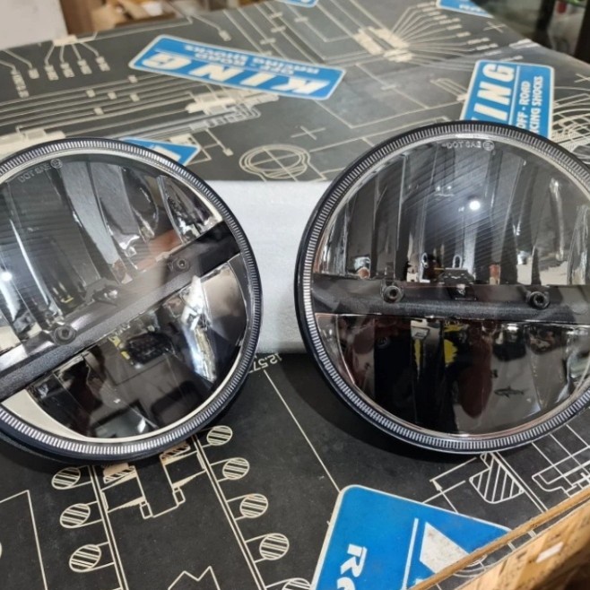 Lampu Headlamp 7Inch Bulat Lampu Led Utama Model Truklite Mobil Jeep