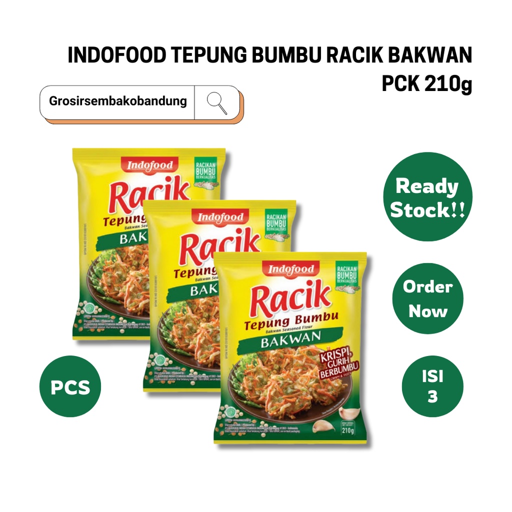 

INDOFOOD TEPUNG BUMBU RACIK BAKWAN PCK 210g - 3 PCS - Kota Bandung