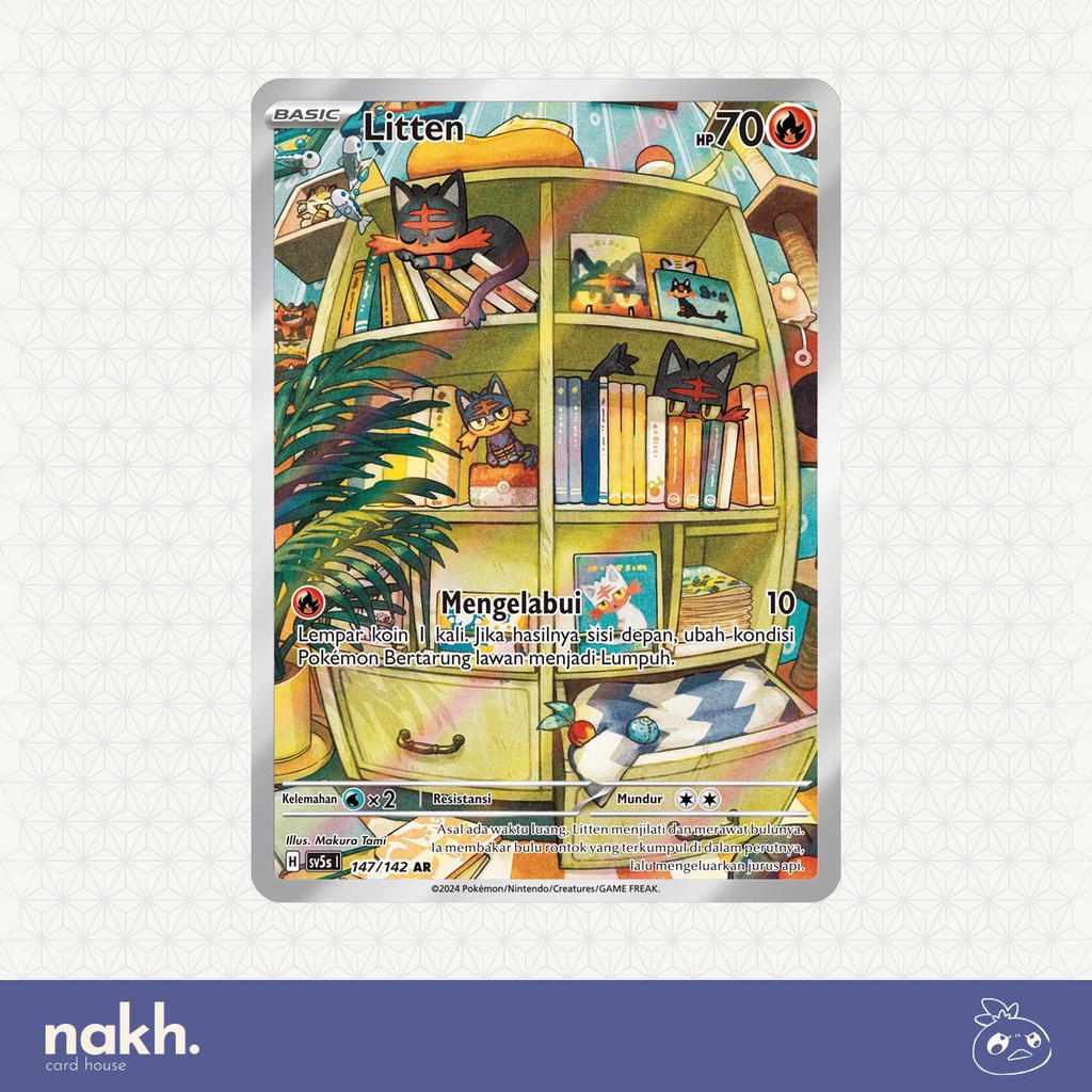 Kartu Pokemon TCG Indonesia paradoks andalan sv5s 147/142 AR Litten