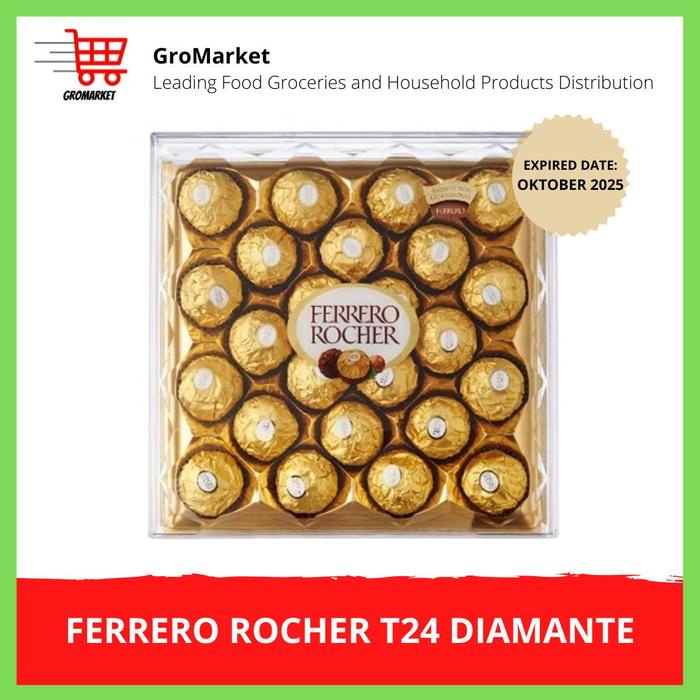 

Ferrero Rocher Chocolate T24 Diamante Cokelat Snack Manisan Food