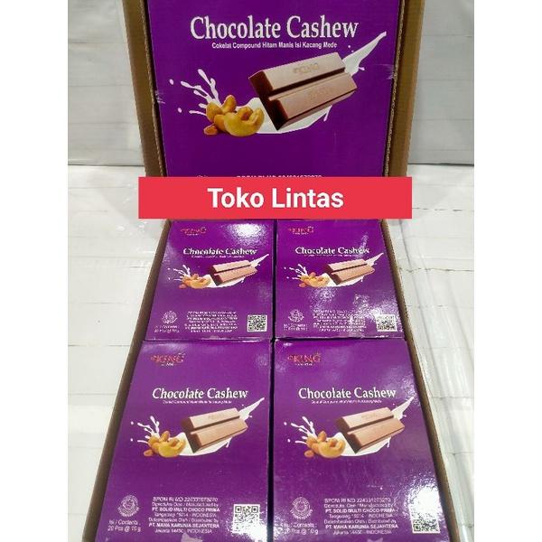 

Cokelat Compound Hitam Manis isi Kacang Mede Chocolate Cashew Kurma Peanuts Bisco Hazelnut Dus