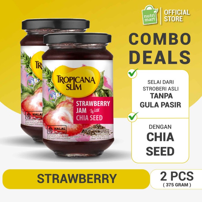 

Twin Pack: Tropicana Slim Strawberry Jam 375gr - Selai Bebas Gula