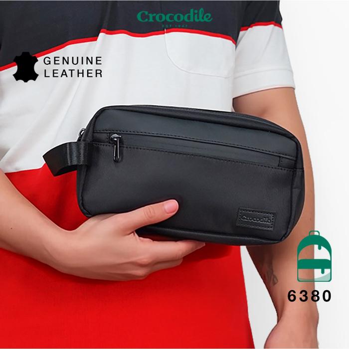 Terlaris Crocodile 6380 Tas Genggam Original - Black SALE