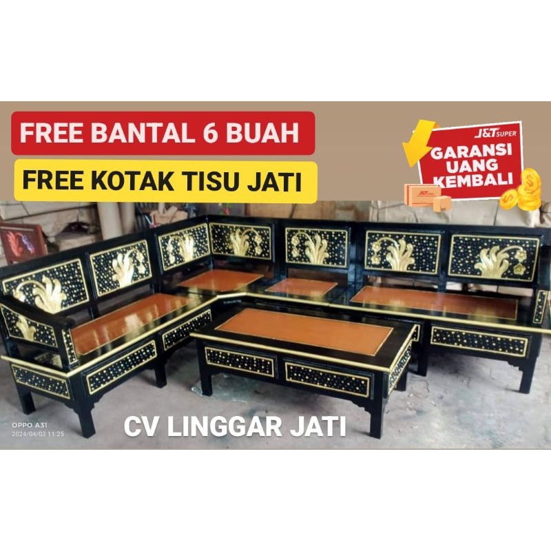 Mentah - Kursi Ruang Tamu Sudut Promo Kembang jati