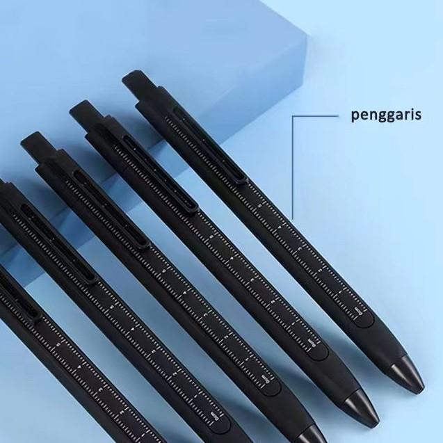 

2 Set Pena Dan Penggaris Stationery Alat Tulis Kantor Atk Pen Gel