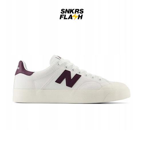NEW BALANCE Bb 100 White Burgundy Sepatu Sneakers Unisex - BB100VTA - Size 37