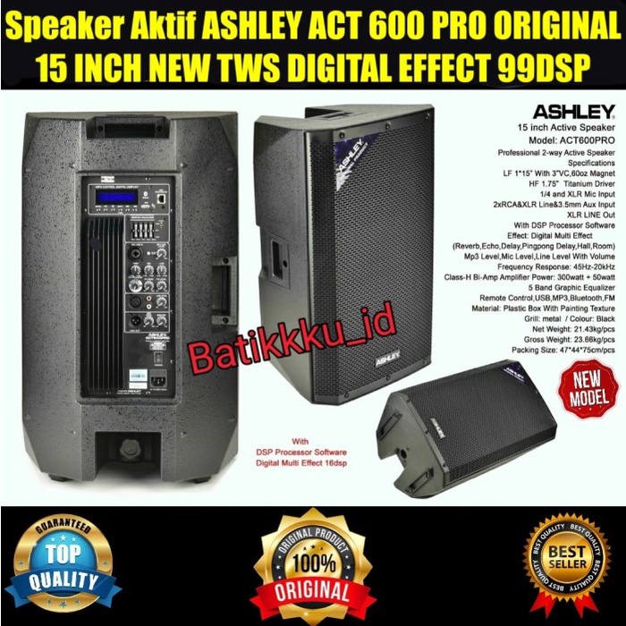 PROMO Speaker Aktif ASHLEY ACT 600 PRO ACT600 PRO ORIGINAL 15 INCH NEW DSP