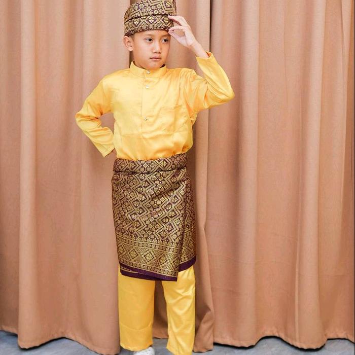 PROMO Setelan baju melayu pria anak laki laki bahan satin Satu set baju melayu anak laki laki/ pria