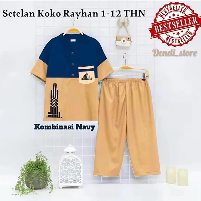 PRODUK TERBATAS Set baju koko muslim anak bahan kaos 1-12 thn Setelan koko Kurta Cowok bahan Katun