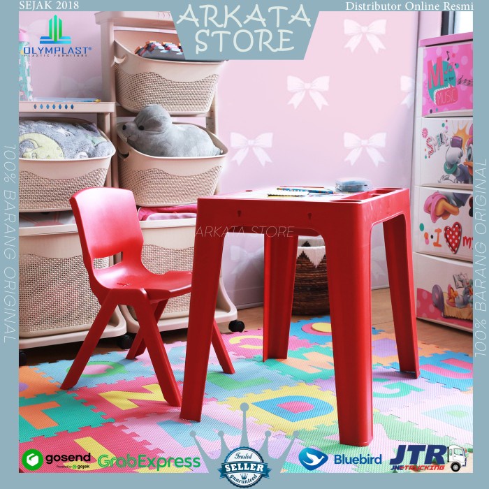 [tch] - 1 Set Meja Anak /Meja Belajar Anak / Meja Makan Anak Olymplast