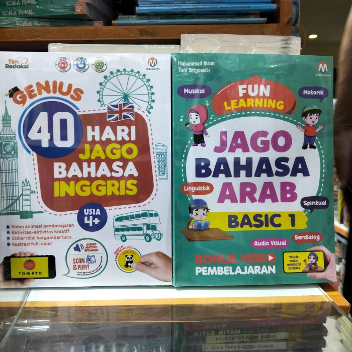 

Paket 2 buku 40 hari jago bahasa Inggris, dan jago bahasa arab. langsu