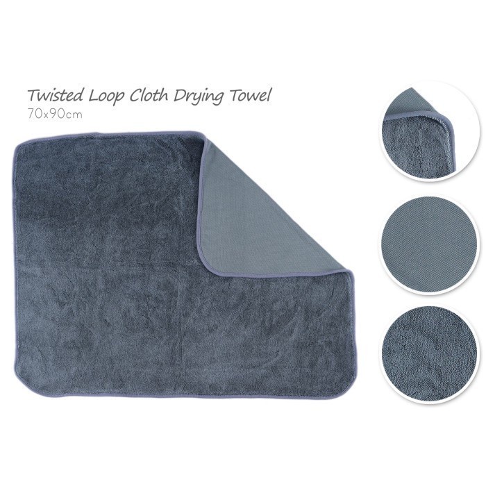 Microfiber Drying Towel 600 GSM - Twisted Loop, Lap Pengering Mobil