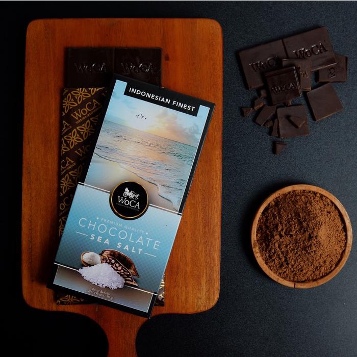 

terbaru !!! woca premium chocolate 3 x 90g bars - cokelat batang rasa sea salt ready