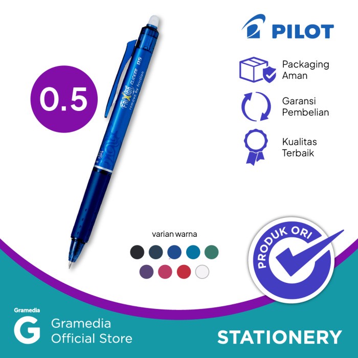 

TERBARU! Pilot Ballpen Frixion Clicker Blrt Fr 05 Black Blue