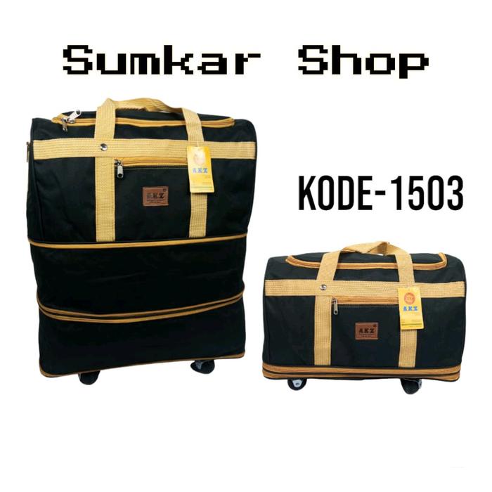 Tas Pakaian AKZ / Travel Bag Tingkat Roda Troli / Tas Lipat 3 & 4 Tingkat / Tas Mudik Besar Jumbo,