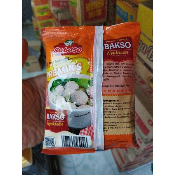 

SALE !!! 1 DUS TEPUNG BAKSO PREMIKS NYAKRES SOBASO 250GR READYY