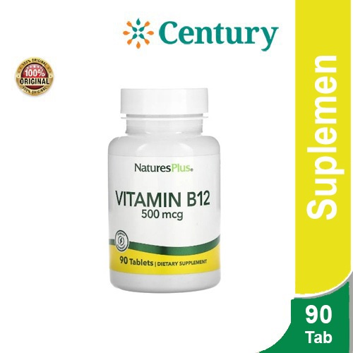 Nature's Plus Vitamin B12 500 Mcg 90 Tablet/Anemia/Meningkatkan Energi/Suplemen/Suplemen