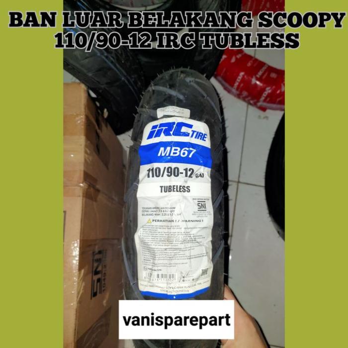 BAN LUAR SCOOPY 100/90-12 110/90-12 TUBLESS IRC TUBLESS