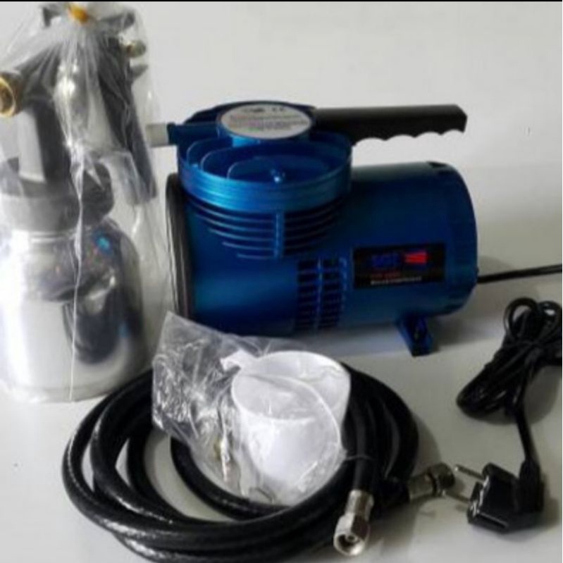 Promo kompresor mini listrik set air compressor & low pressure spray gun Limited Edition