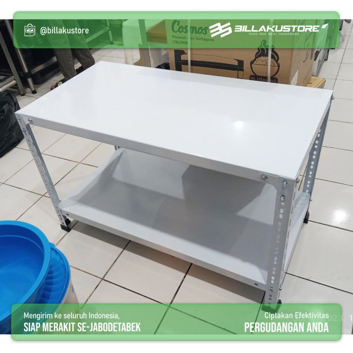 Rak Besi Siku Lubang 2 Susun Ukuran Lengkap - Besi Tebal