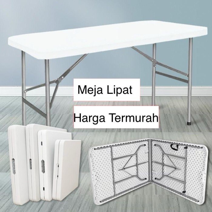 SA MEJA LIPAT KOPER HPL ALUMINIUM-MEJA LIPAT PORTABLE - KAKI BULAT