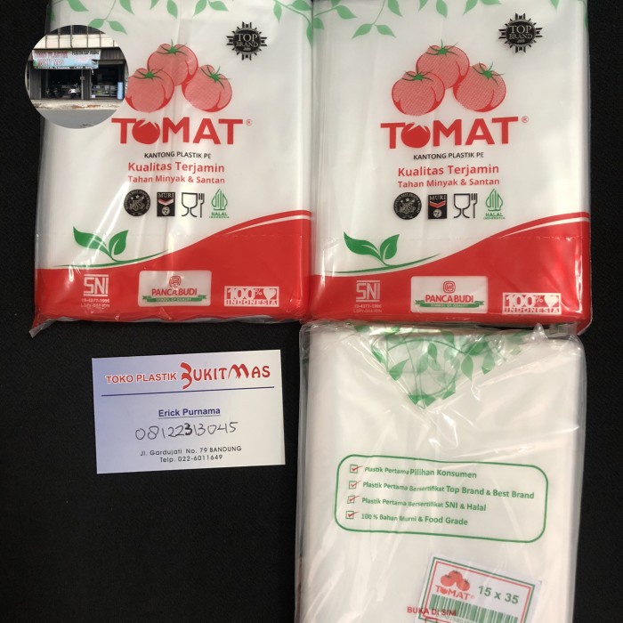 KOMPLIT Kantong plastik Pe 15x35 pe tomat / plastik es / plastik minyak santan