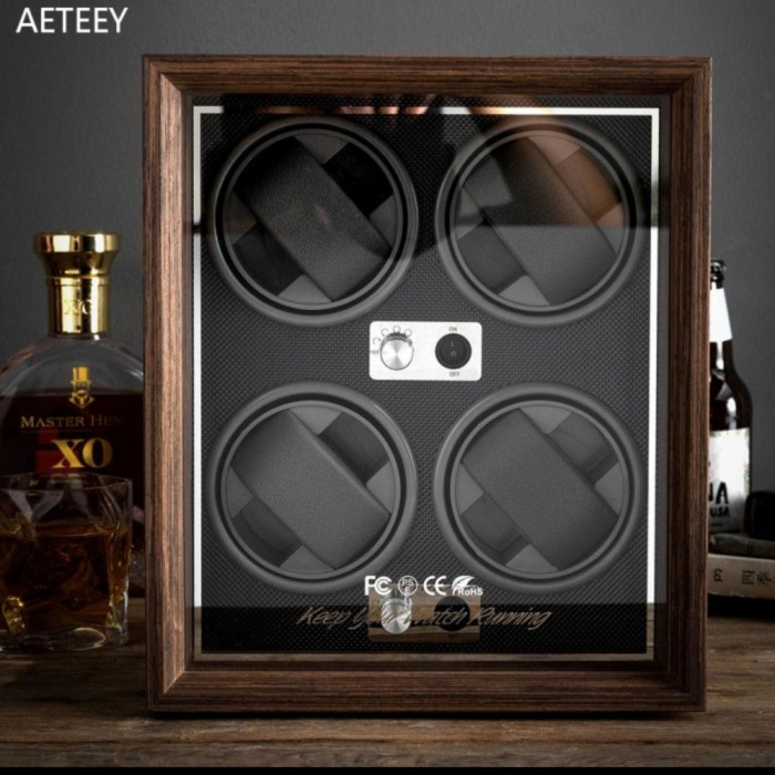 Kotak Tempat Jam Tangan Otomatis Watch Winder Display Otomatis 4 Slot