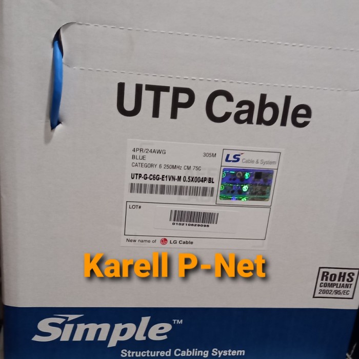 kabel LS cat 6 / kabel lan LS cat6 / utp ls cat6