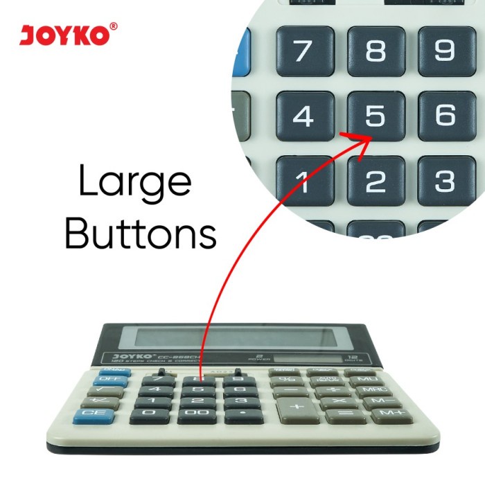 

CALCULATOR KALKULATOR JOYKO CC-868CH 12 DIGITS CHECK CORRECT [TERBARU[TERLARIS[ORIGINAL[ASLI]