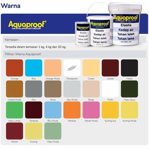 KHUSUS GOSEND AQUAPROOF 4KG CAT AQUAPROOF WARNA-abu abu