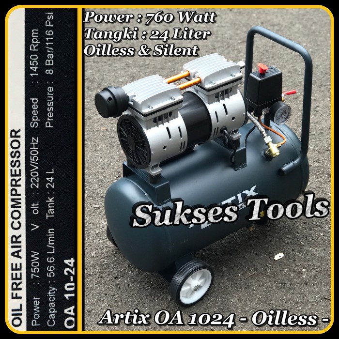 Sale Artix Oa 1024 Oa1024 Kompressor Oilless Kompressor Silent 1 Hp 24 L