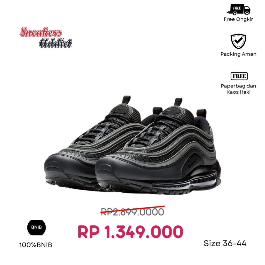 Sepatu Sneakers Nike Air Max 97 Triple Black Full Black Unisex 100% Bnib Global Market