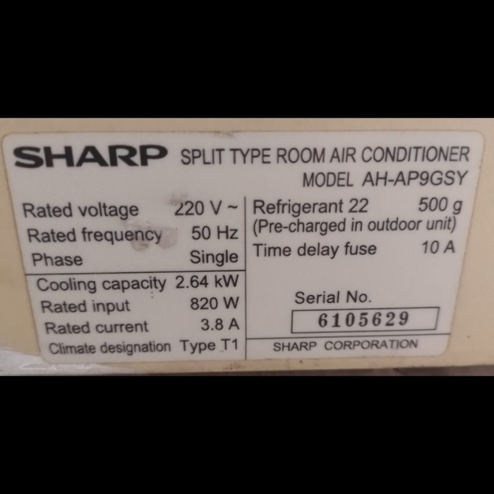 PCB Modul Utama dan Sensor Indoor AC Sharp 1/2 3/4 1 PK AH-AP9GSY Original Bekas
