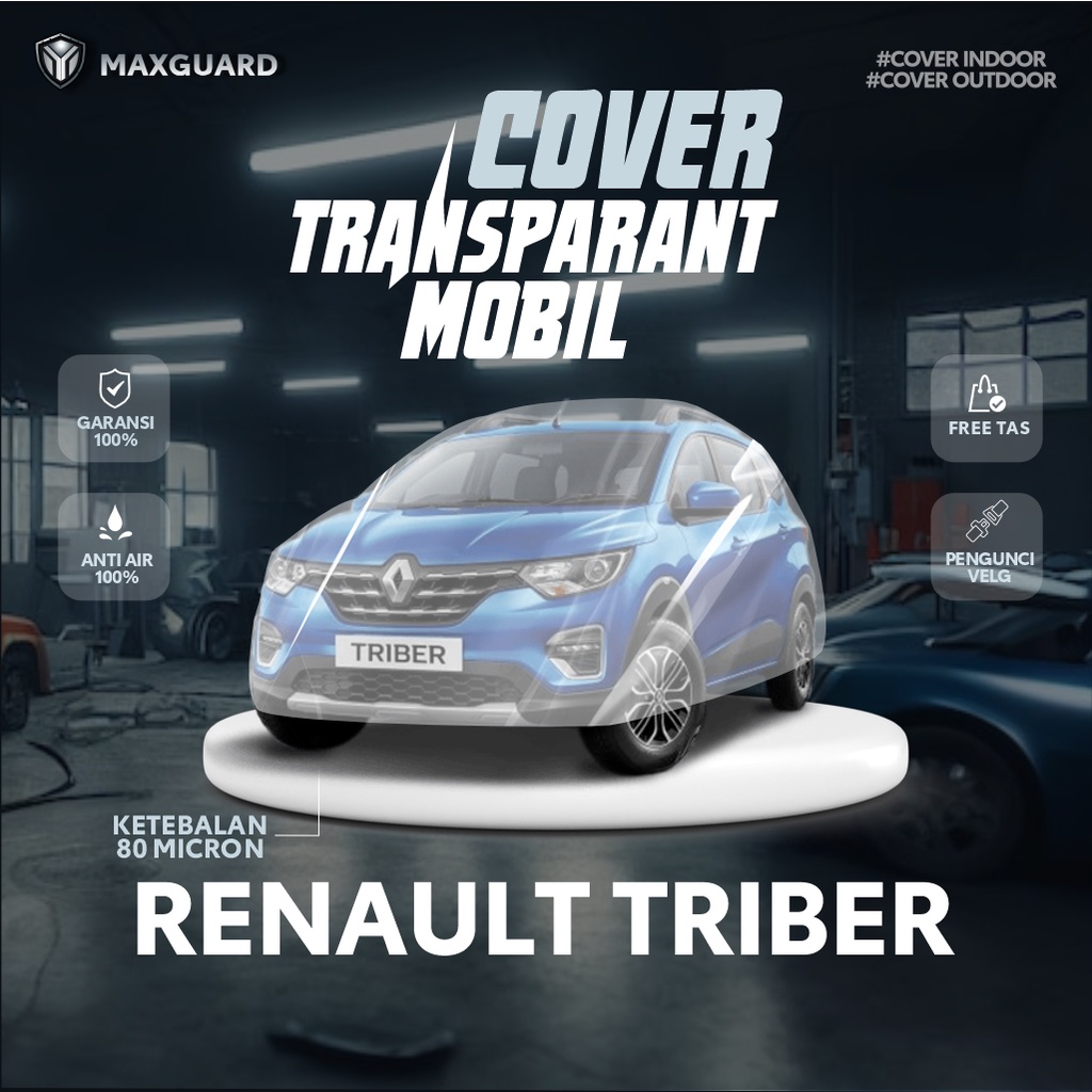 Cover Mobil Renault Triber Transparan / Sarung Mobil Renault Triber Plastik / selimut Renault Triber