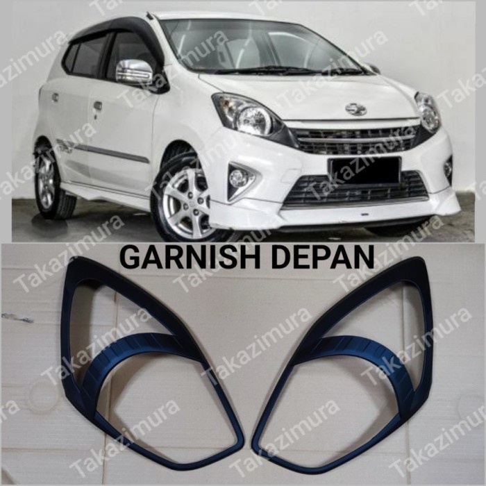 Garnish List Lampu Depan Belakang Mobil Agya / Ayla 2012-2014 HITAM