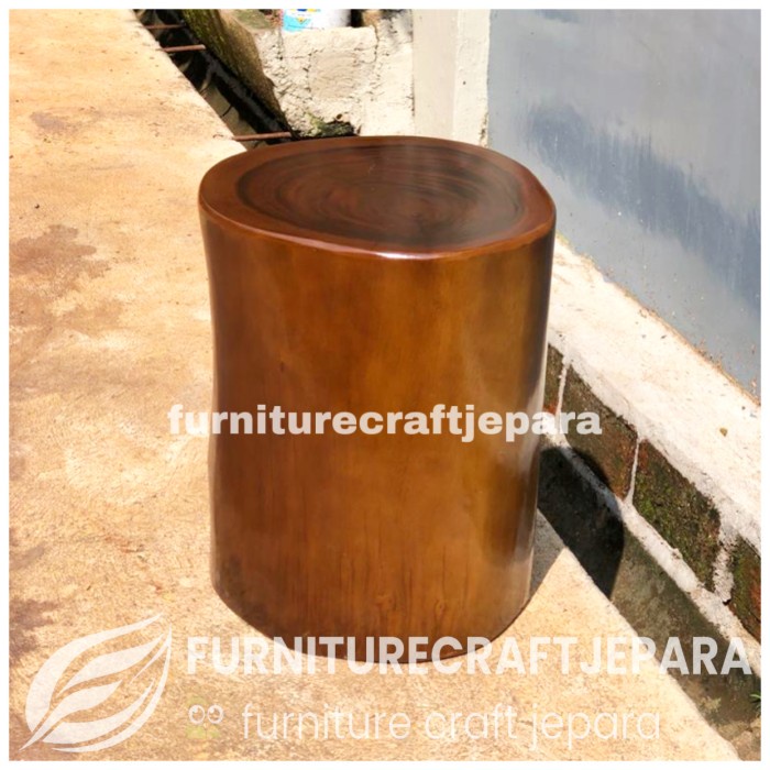 PREMIUM KURSI STOOL KAYU SOLID LOG GLONDONGAN BULAT ALAMI POHON KAYU TREMBESI