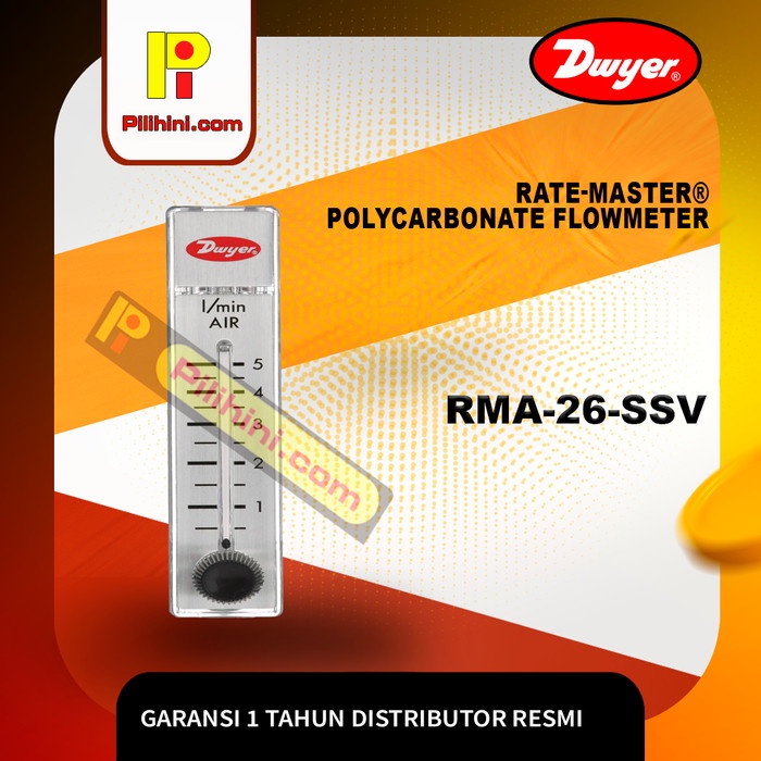 Dwyer RMA-26-SSV Rate-Master Polycarbonate Flowmeter