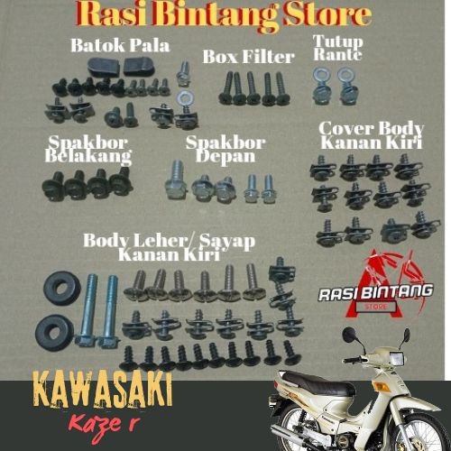 Baut Fullset Body Kawasaki Kaze R 2002 Baut Kawasaki Kaze R Baut Kaze R 2002