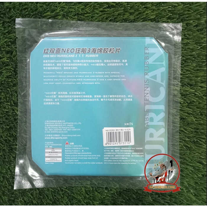 DHS Hurricane 3 Neo Commercial - Karet Rubber Bet Pingpong Tenis Meja