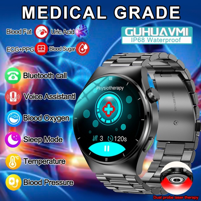 2023 New ECG+PPG Bluetooth Call Smartwatch Sapphire Glass Blood