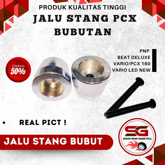 READY JALU STANG PCX BUBUT WARNA CHROOME 1 SET GASSPULL Baut Motor Motorcycle JALU STANG VARIO 160
