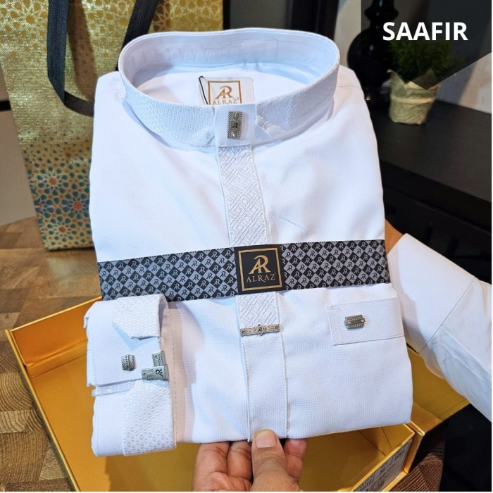 Koko Putih Dewasa Katun Premium Lengan Panjang Manset + Alraz Ekslusif Koko Panjang Saafir 1061
