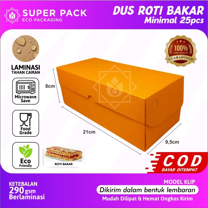 [Masih] Dus Roti Bakar Bandung Box Kraft 290gsm Kotak Kue Brownies Bomboloni -