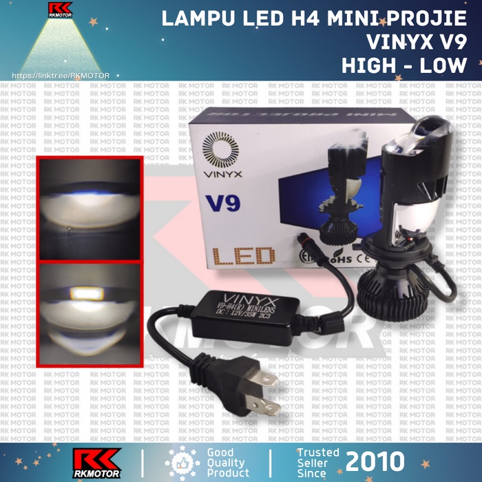 Lampu LED Vinyx V9 Projie H4 Mini Projector Lens Lensa Motor Mobil